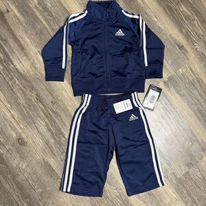 Adidas Baby Tracksuit 2 Piece Set Navy 9M Jogger Outfit Athletic NWT